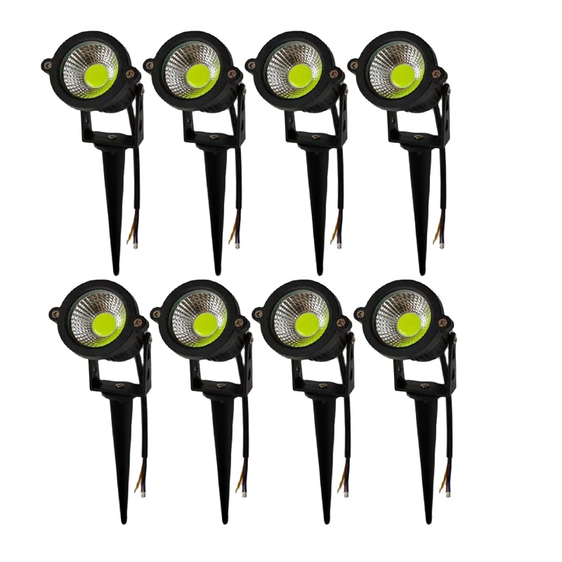 8pcs Garten dekorative Beleuchtung LED-Scheinwerfer 5w im Freien wasserdicht Rasen Licht Garten LED Baum Scheinwerfer AC110V 220V DC12V