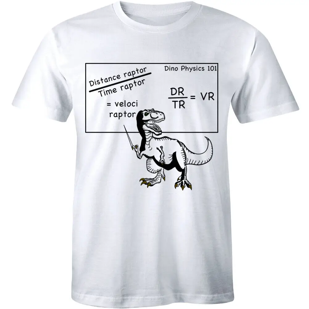 Mens Velociraptor Tshirt Cute Funny Dinosaur Velocity Physics Math Formula Tee