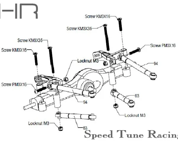 HOT RACING TAMIYA CC01 regulowany zestaw tylnego drążka kierowniczego ze stopu aluminium