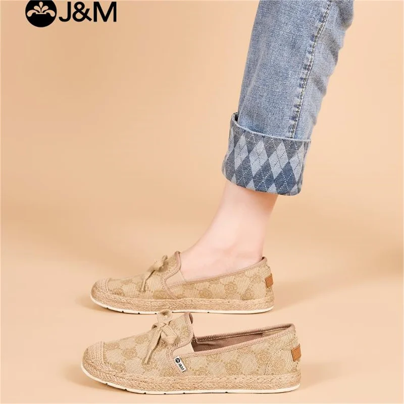 JOY&MARIO Fisherman Shoes 2024 Spring Luxury Women Shoes Flower Korean Style Flat Casual Shoes Slip-on Summer Shoes Espadrilles