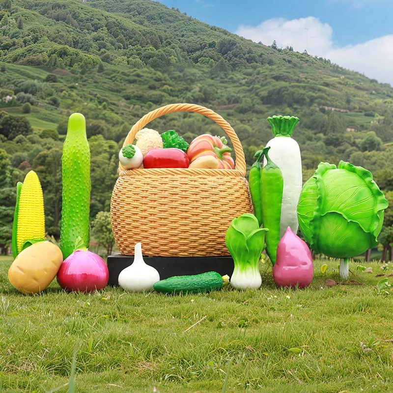 Simulation fruit and vegetable outdoor fiberglass sculpture garden landscape courtyard farm strawberry cabbage pepper ornament