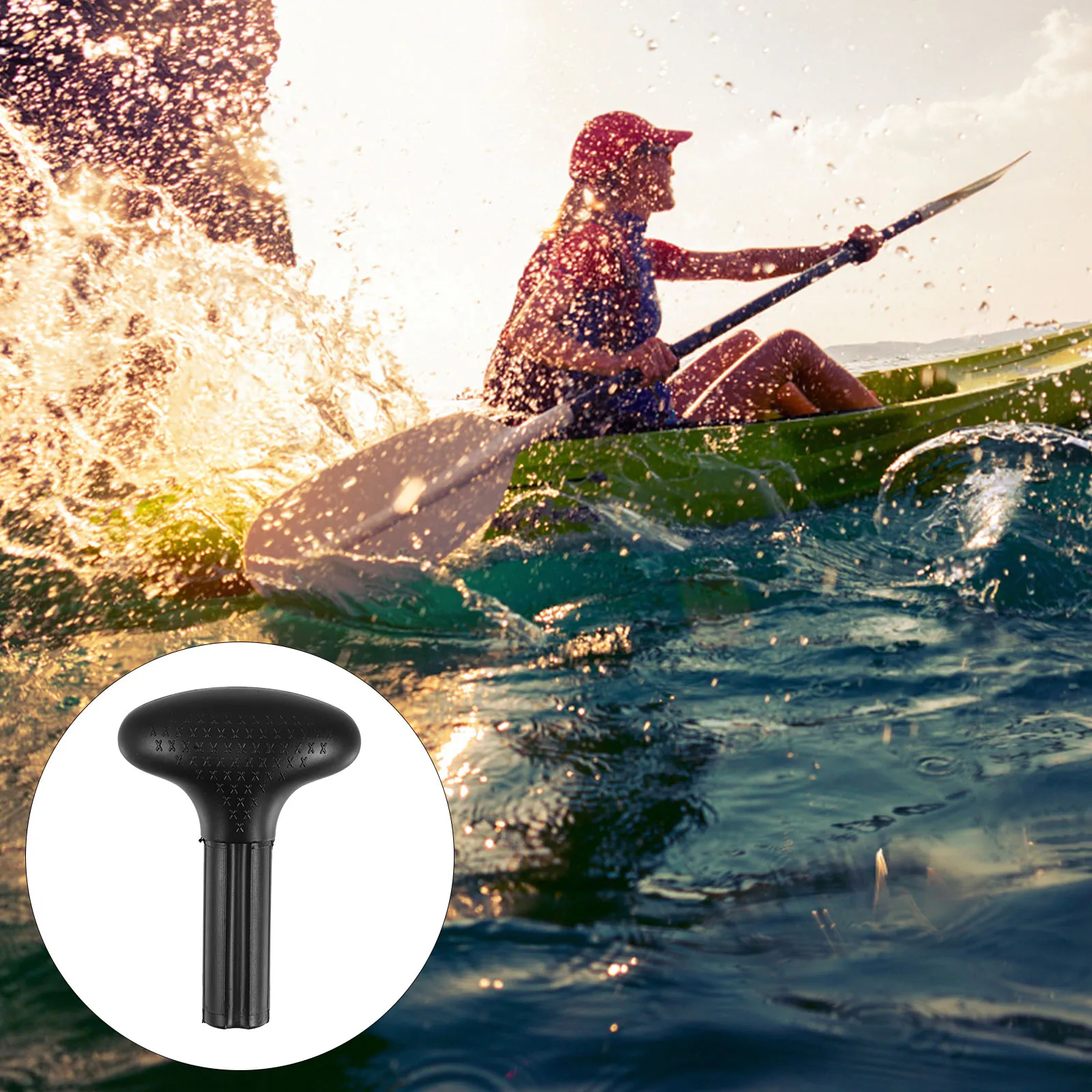 

Kayak Paddle Grips Non-Slip Ergonomic T-Curved Handle Wraps Replaceable Head Lightweight Plastic Boat Rowing Surfing