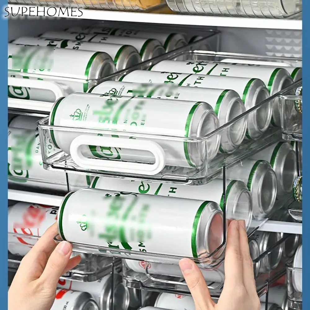 

1/2 Tier Soda Can Storage Organizer Auto-Rolling Large Capacity Refrigerator Storage Rack Space-Saving BPA-Free