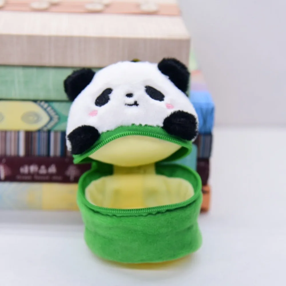 Portamonete in peluche con tubo panda Ciondolo bambola panda Portachiavi in peluche simpatico cartone animato alla moda Portafoglio zero Regalo per bambini