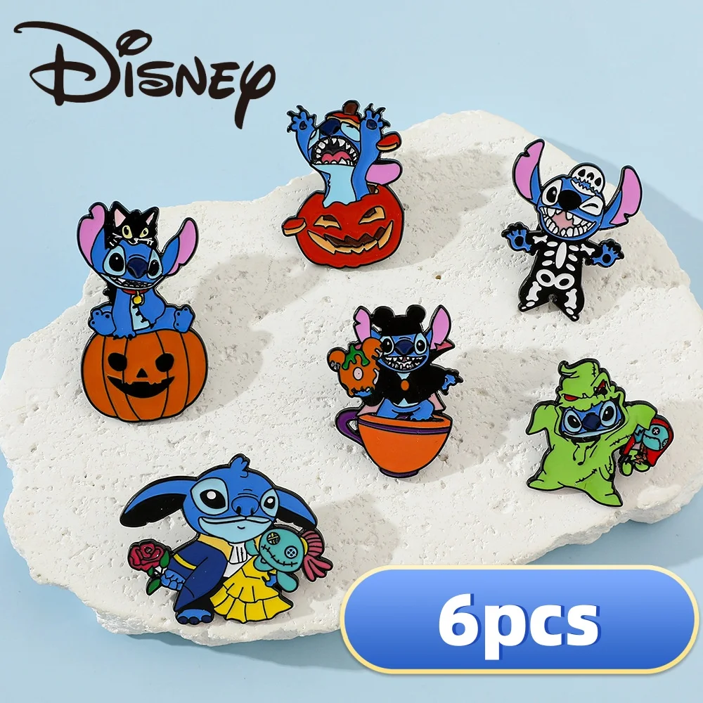 

Creative Halloween Stitch Disney Enamel Pins Denim Jacket Pin Ladies Brooch Boys Punk Shirt Badge Hat Pin Gift for Friends