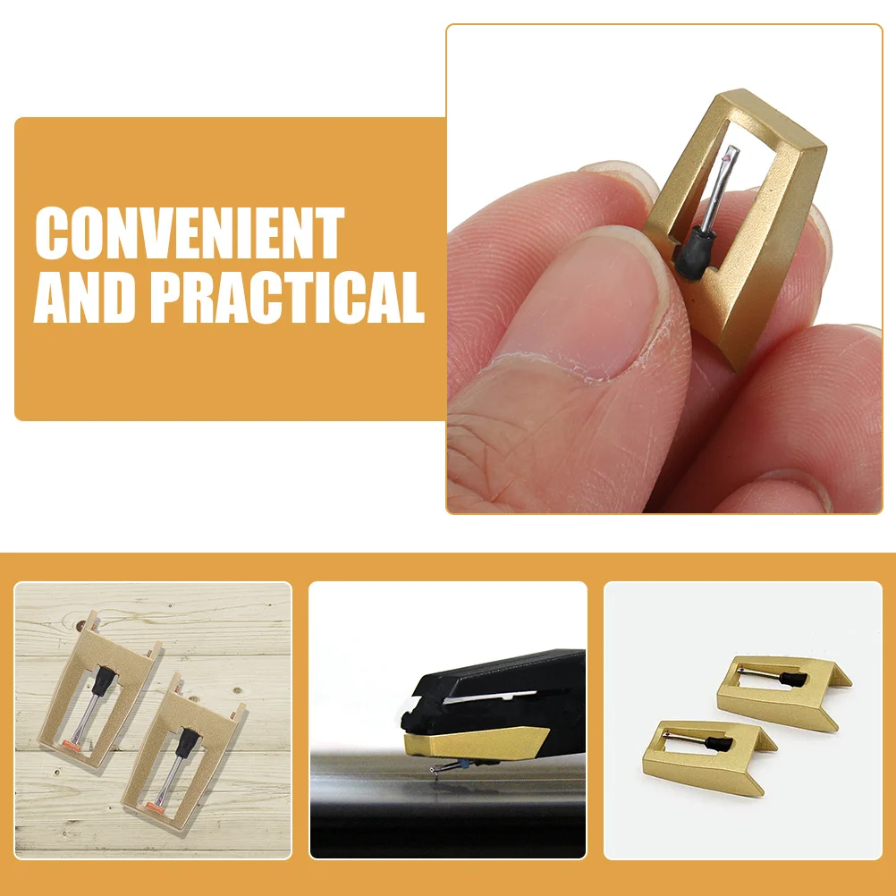 

4Pcs Record Needle Replacement ABS Aluminum Turntable Needles Durable Precision Sound Needles for Vinyl Records Phonograph Parts