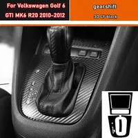Car Interior Sticker Gear Box Protective Film  For VW Golf 6 GTI MK6 R20 2010-2012 Car window Panel Sticker Carbon Fiber Black
