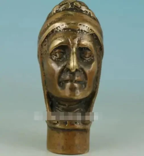 BRONZE STATUE PARROT CANE HEAD COLLECTABLE WALKING STICK DECORATION