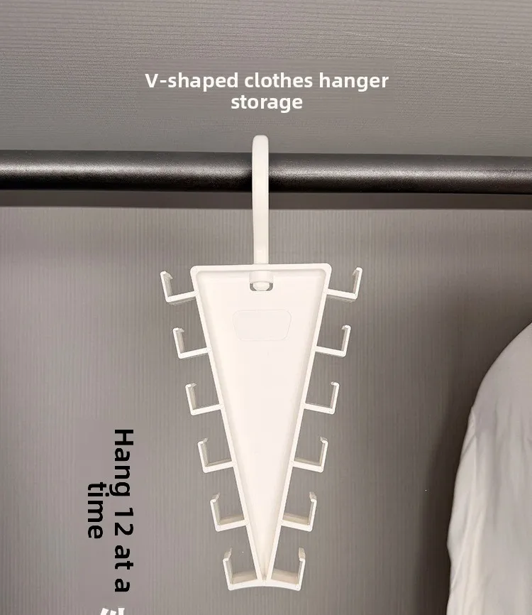 Stapelbarer V-förmiger Multi-Haken Aufhänger, Platzsparender Schrank-Organizer für Wohnheim & Zuhause – Detail 1