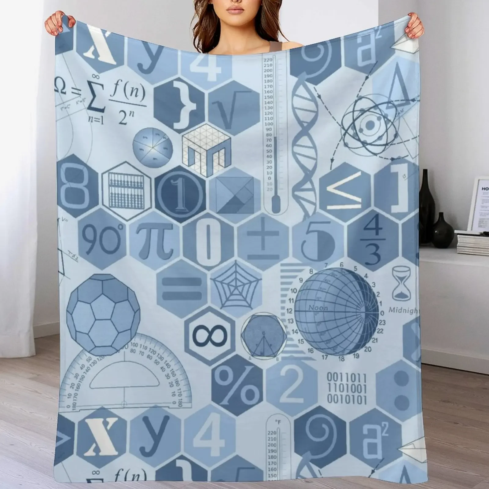 

Math in color (navy) Throw Blanket Moving Thermal blankets and throws Nap Blankets
