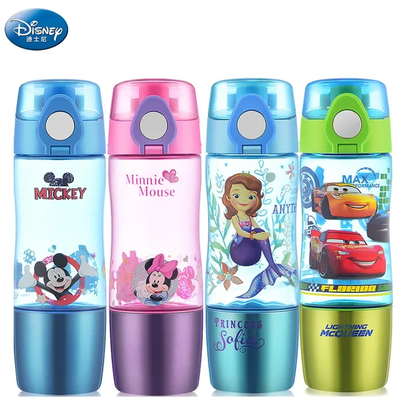 Disney Cartoon frozen elsa anna princess Straight drinking cup boys bpa free school Multifunction water bottles for kids gift