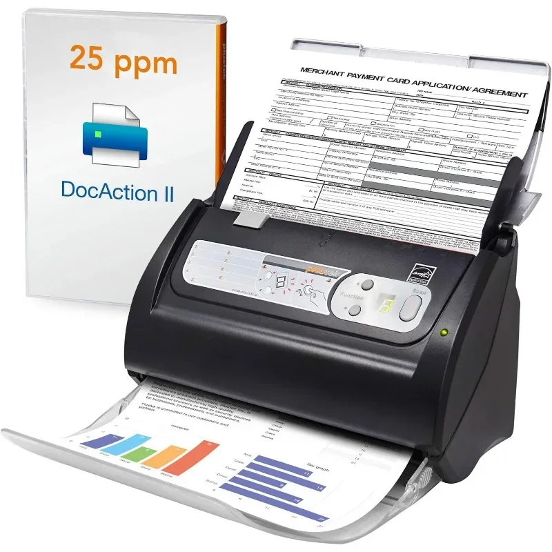 PS186 Desktop Document Scanner, with 50-pages Auto Document Feeder (ADF). For Windows 7 / 8 / 10 / 11 (Intel/AMD only)