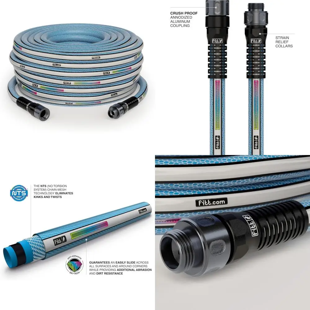

Высокопроизводительный гибкий садовый шланг для интенсивного использования — защищенный от ударов, 5/8 x 100 футов, прочный для универсального полива на открытом воздухе