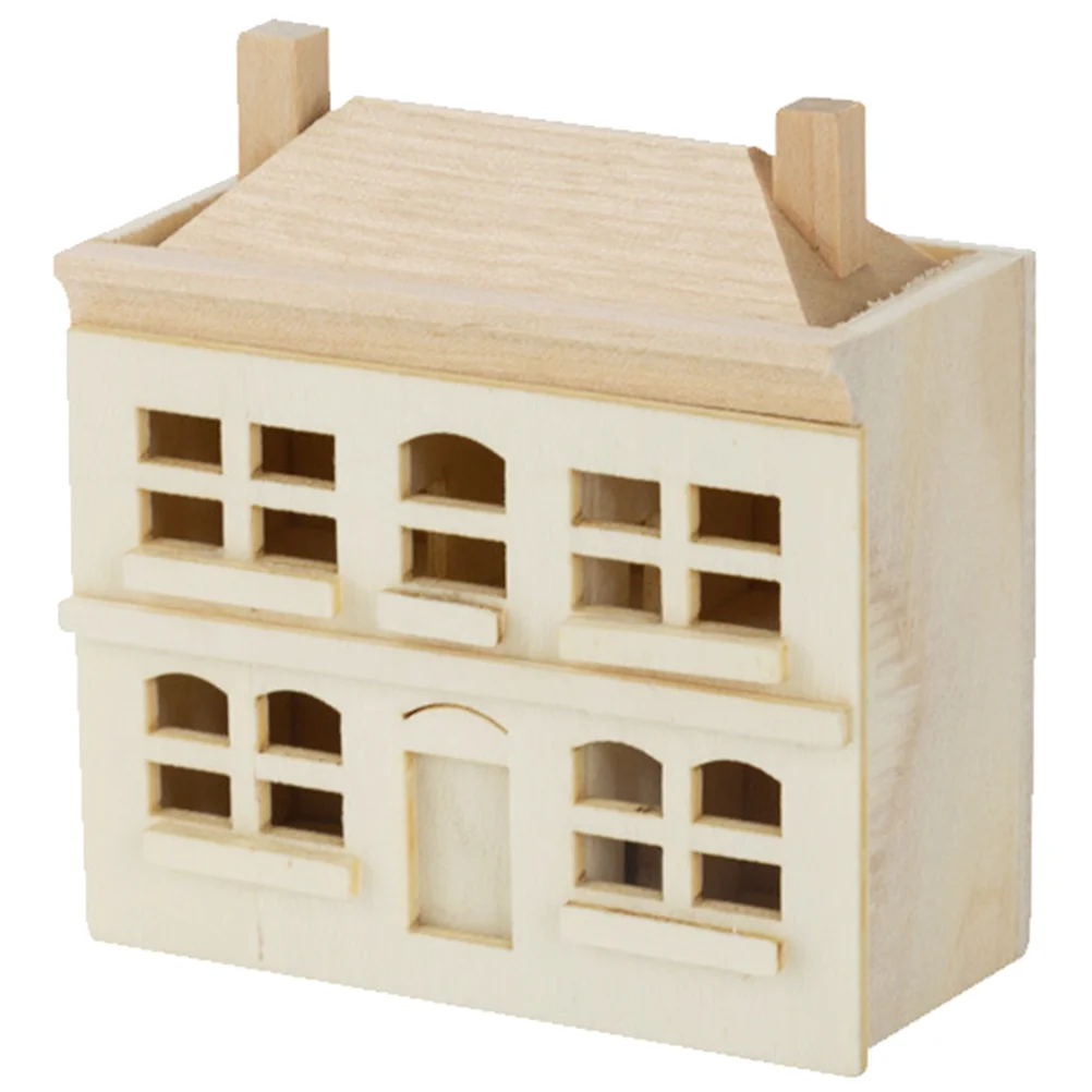 

Wooden Villa Model Tiny House Decor Mini Landscape Scale Buildings Ornament Miniature Houses