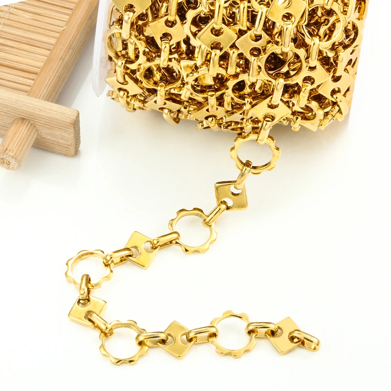 

1 метр из нержавеющей стали ручной работы круглая шестерня с крестообразным звеном для изготовления ювелирных изделий DIY трендовое ожерелье браслет для мужчин и женщин