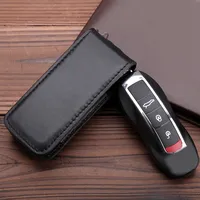Leather Car Key Case Cover Key Bag Shell Protector For Cayenne Panamera Macan Boxster Cayman 718 911