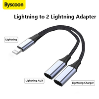 For iPhone Lightning to 2 Lightning Adapter Dual Lightning AUX + Charger Adapter Dongle Cable Splitter For iPhone 14 13 12 11