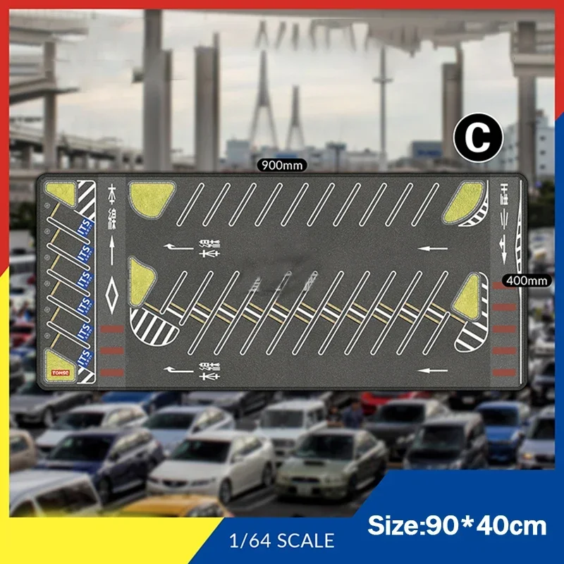 1:64 Parking Lot Scene Model Garage Mouse Pad Car Model Background Mat TLV TOMY Car Model Display Mat Toys for Boys Gift