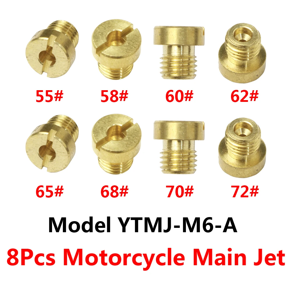 8pcs / 5pcs Main Jet M6 6mm #55-150 For Dellorto Carburetor PHNL/PHVA/PHBH/PHBL/PHBN/PHVB/PHBG Carb Injector Nozzle