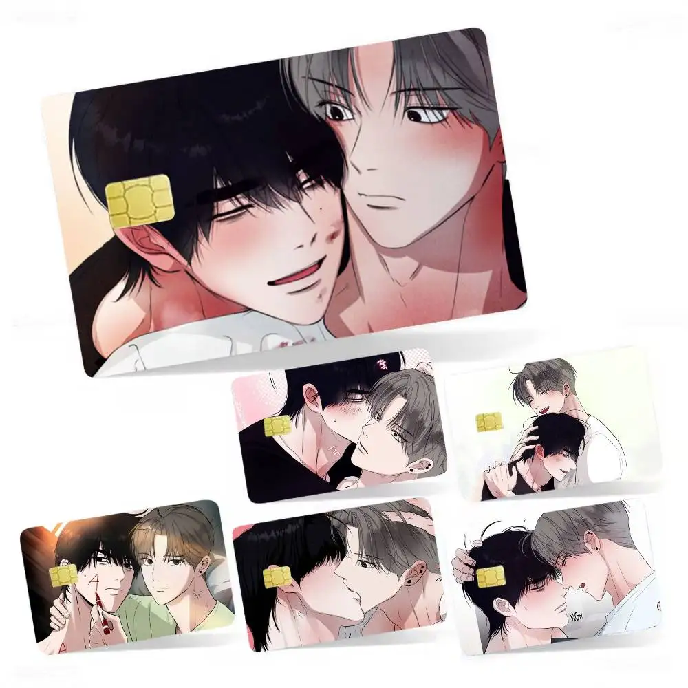 

Unsleep Bl Anime Comic 4pcs 1Set Laser Holographic Sticker Skin Cover for Credit Bank Debit Card