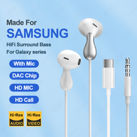 For Samsung Headphones HiFi Bass Stereo Volume Control With Mic Type C 3.5mm Eadphones For Galaxy S24 S23 S22 S21 Ultra Note 20