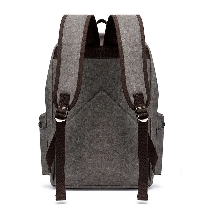 Mochila de lona vintage masculina, mochila portátil, mochila casual para adolescentes, grande capacidade, bolsa de viagem, 15,6"