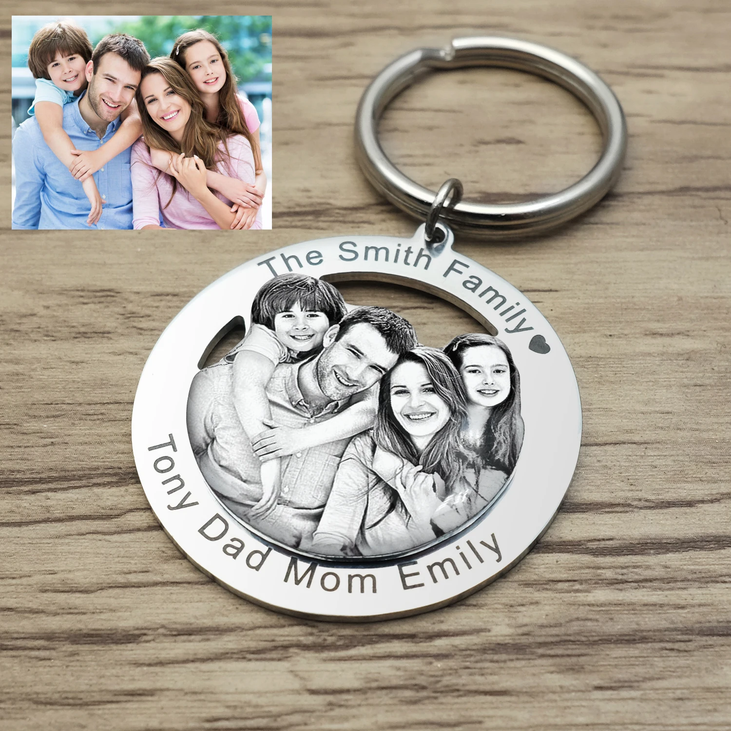 Personalised Hình Móc Khóa Tùy Chỉnh Hình Móc Khóa Họ Chân Dung Móc Khóa Khắc Trang Sức Quà Tặng Cho Cô Gia Đình Thành Viên Tặng