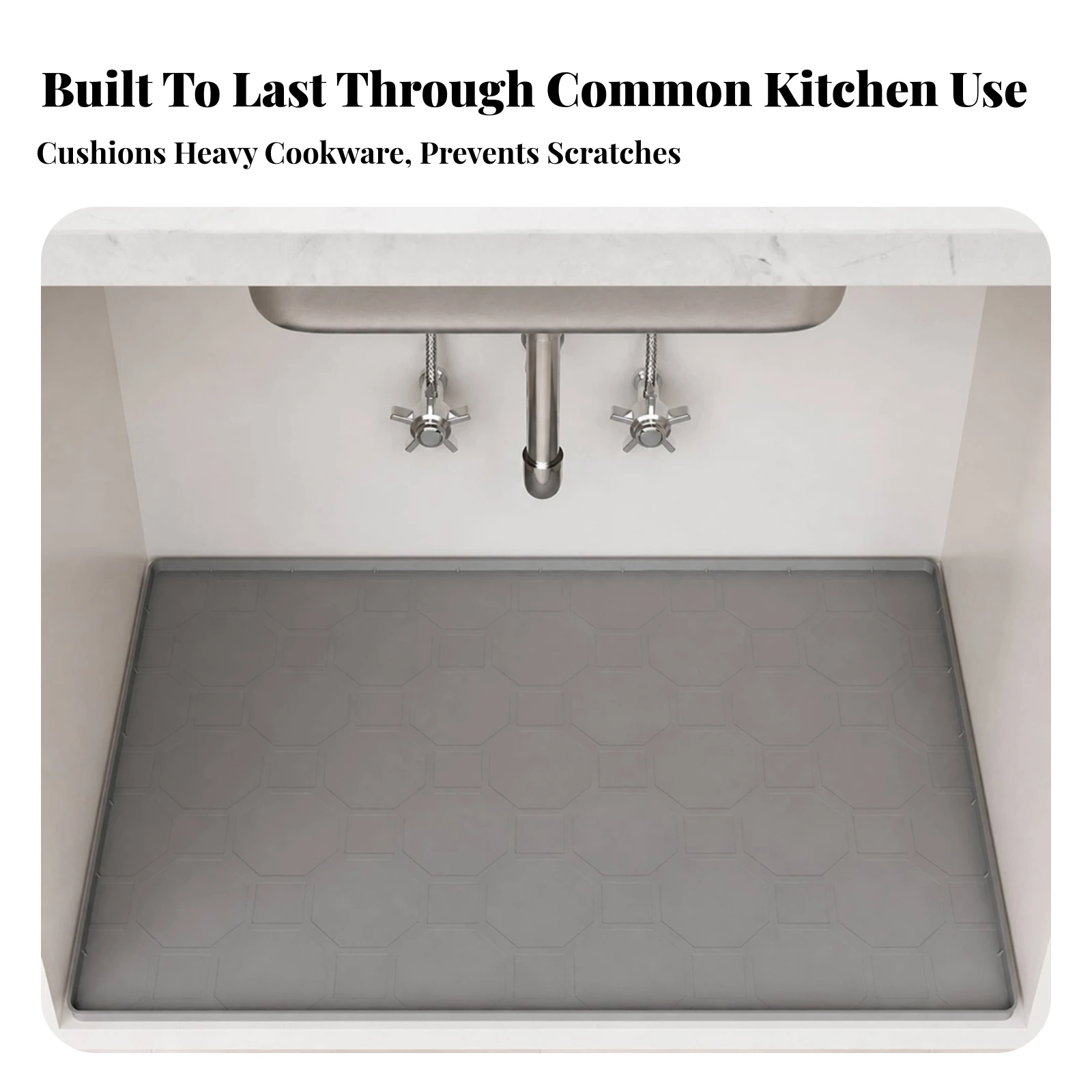 Under Sink Mat Waterproof Silicone Sink Mat Water-Resistant Multifunctional for Homeowners, Kitchen, Utility Room