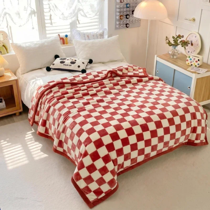 Thickened Double Sided Raschel Blanket Multi-use Sofa Bed Cover Air Conditioning Mat Wedding Bedroom Student Dorm Gift Blankets