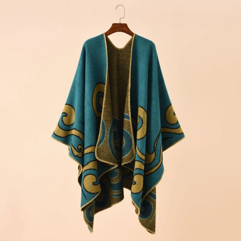 A ladies scarf Xiangyun pattern cashmere shawl dual-purpose warmth