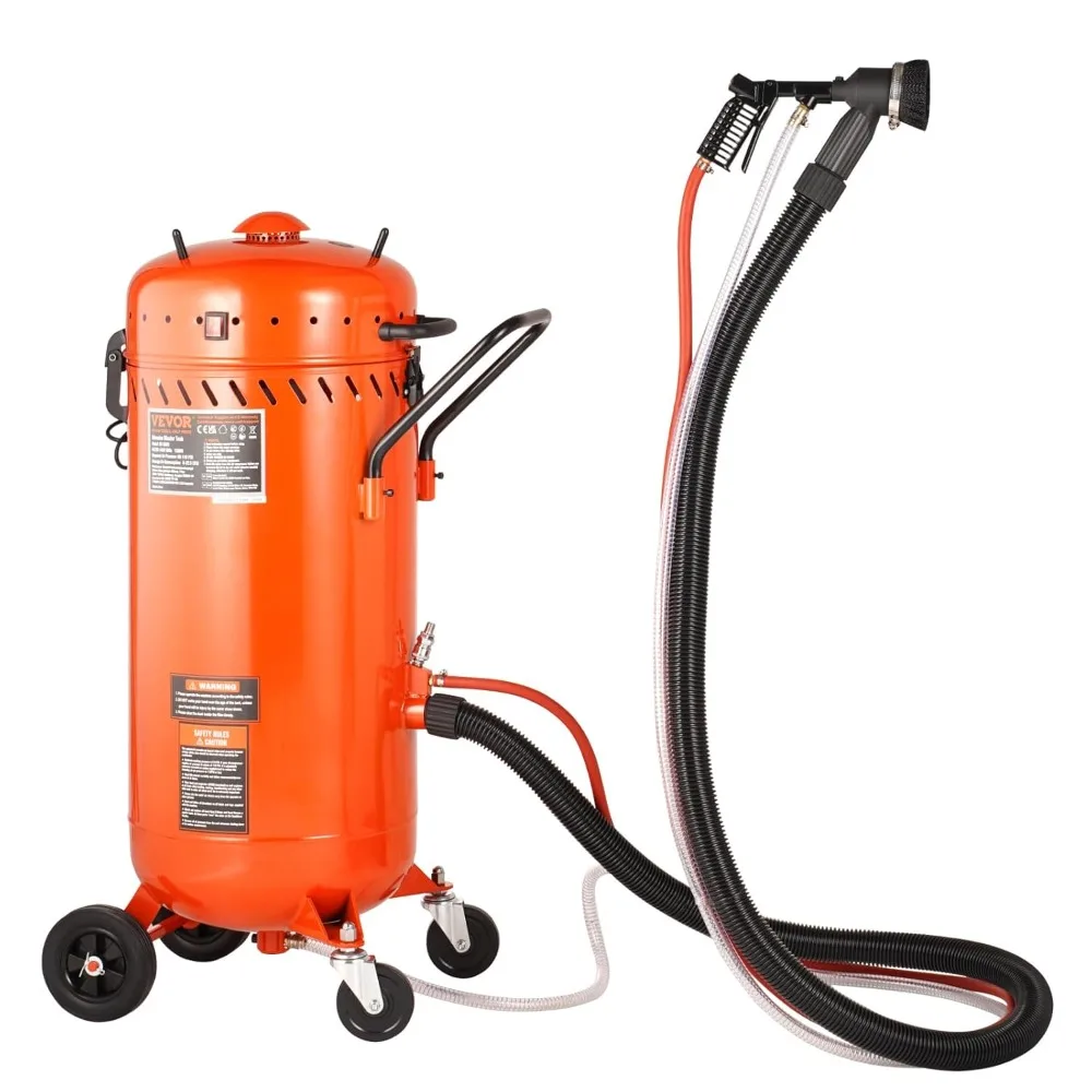 28 Gallon Dustless Sandblaster with Integrated 1200W Vacuum for Abrasive Recycling and Dust Control