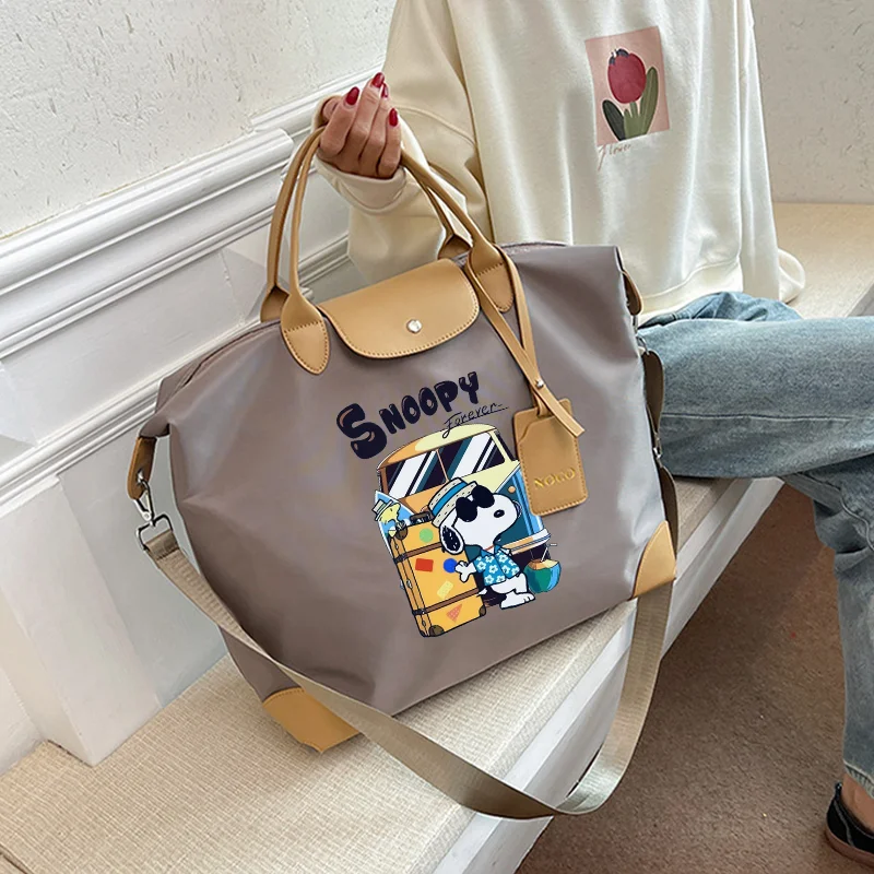 

Дорожные сумки Snoopy, женские и мужские сумки-тоут, ручная кладь, большая вместимость, портативные милые сумки с принтом персонажей мультфильма, подарки на вечеринку