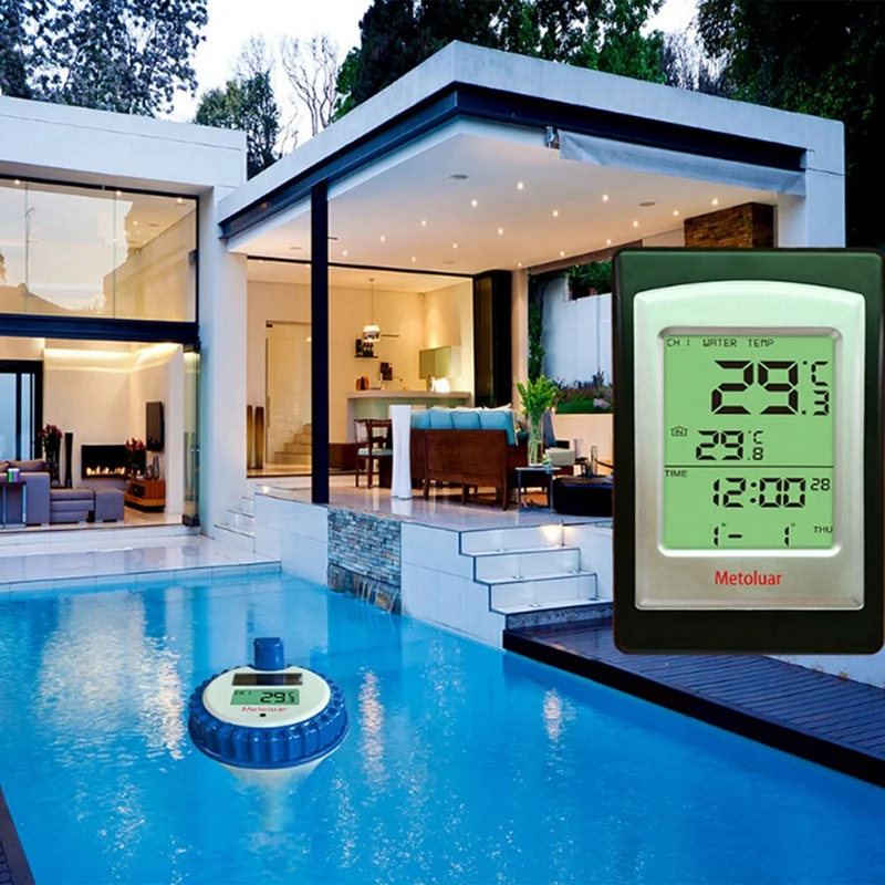 Pool Thermometer Floating Easy Read Solar Powered Indoor Thermometer Water Temperature Gauge With Indoor Thermometers