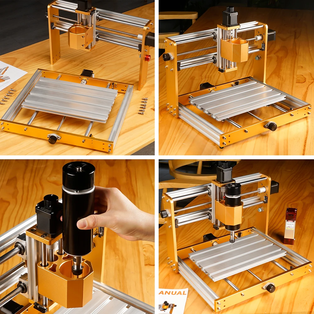 오프라인 알루미늄 미니 CNC 라우터 3018 레이저 타각기, 3018 Plus 2.0 500W 스핀들, 5.5W 10W 레이저 GRBL PCB 밀링 머신