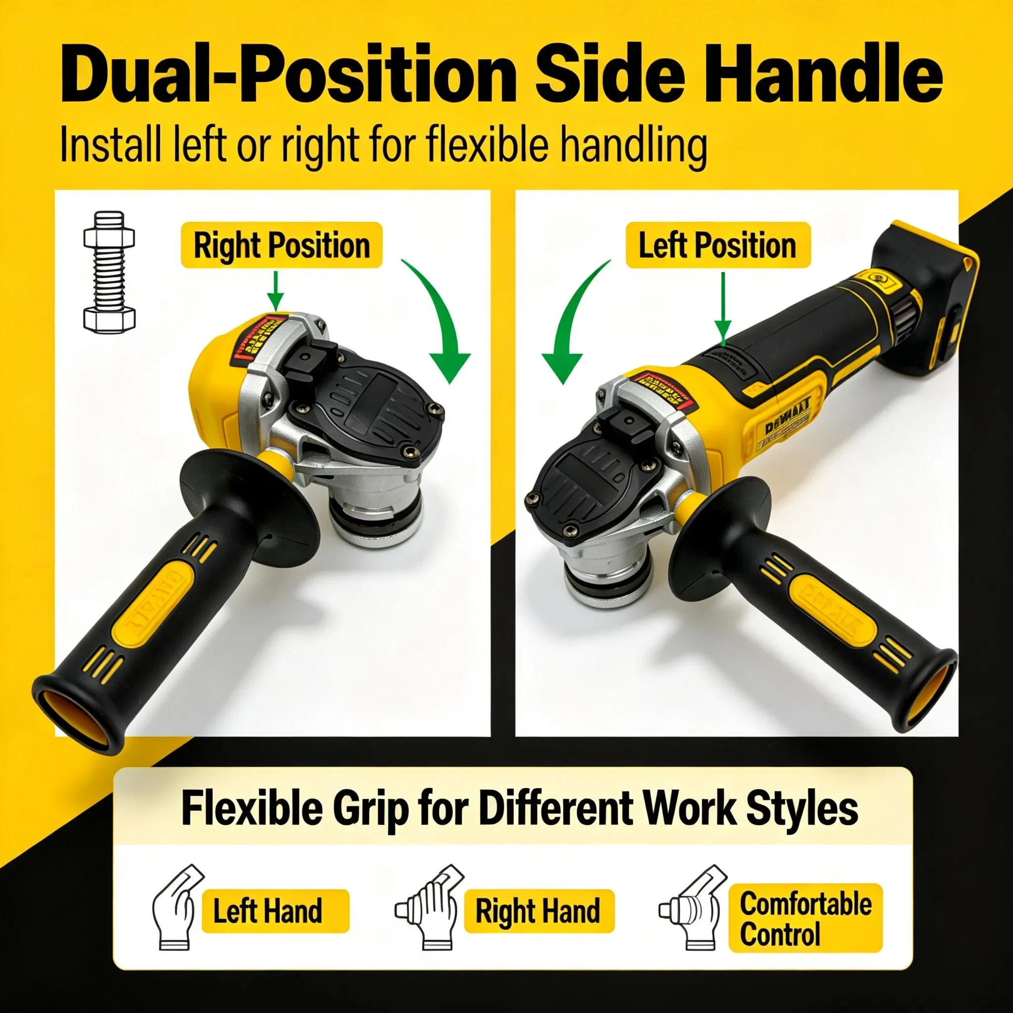 DEWALT DCG405 18V/20V MAX Brushless Flat Head Angle Grinder 125mm 9000RPM Electronic Brake Bare Tool For Metal Cutting Grinding