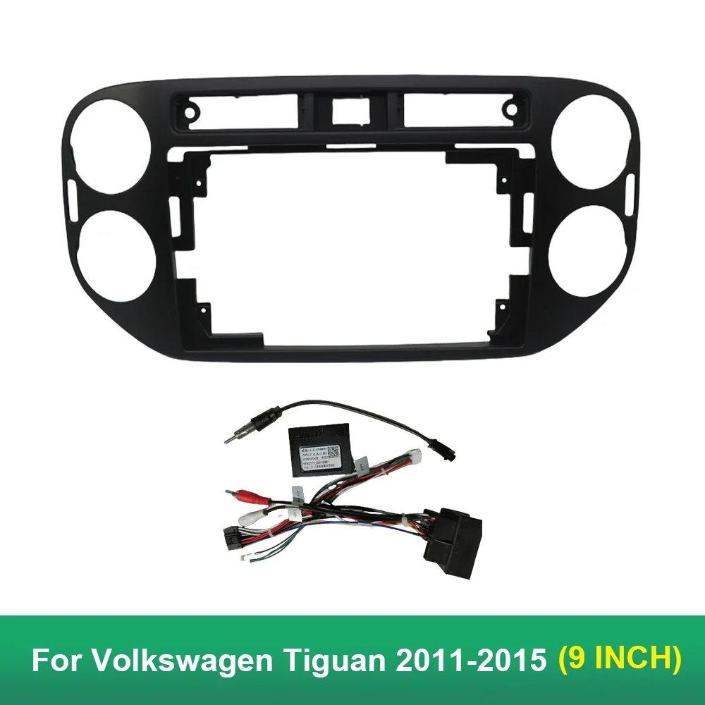 

9 Inch Car Frame Fascia Adapter Canbus Box Decoder Android Radio Dash Fitting Panel Kit For Volkswagen Tiguan 2011-2015