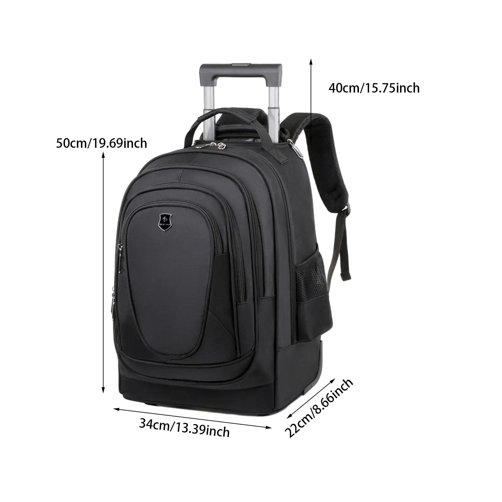 Mochila rolante com compartimentos, mochila multiuso para laptop com rodas, mochila para computador, carrinho escolar, negócios durante a noite