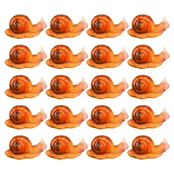 20 Pcs Snail Ornament Resin Figurine Ornaments Plants Landscape Mini Figurines