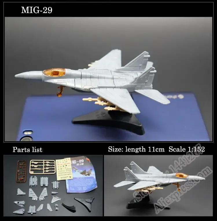 8PCS/Set 1:165 4D Plastic Assemble Airplane MIG-29 F22 AH-64 Apache Helicopter Military Fighter Sand Table Toy For Children