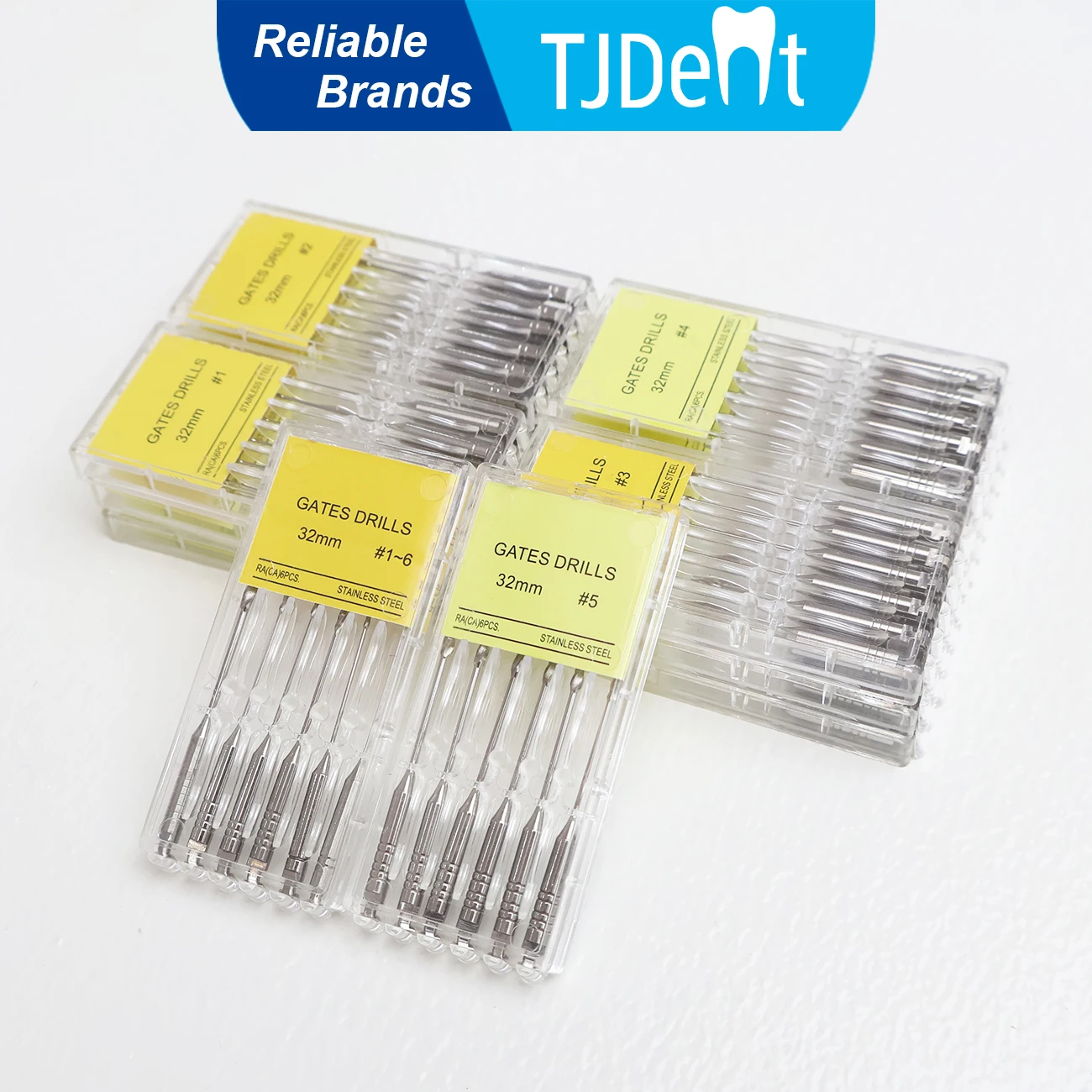 

TJDent 6pcs/pack 32mm Dental Rotary Gates Drills Endodontic Reamers Drill Burs Dentist Materials Dentistry Tools Lab Instrument