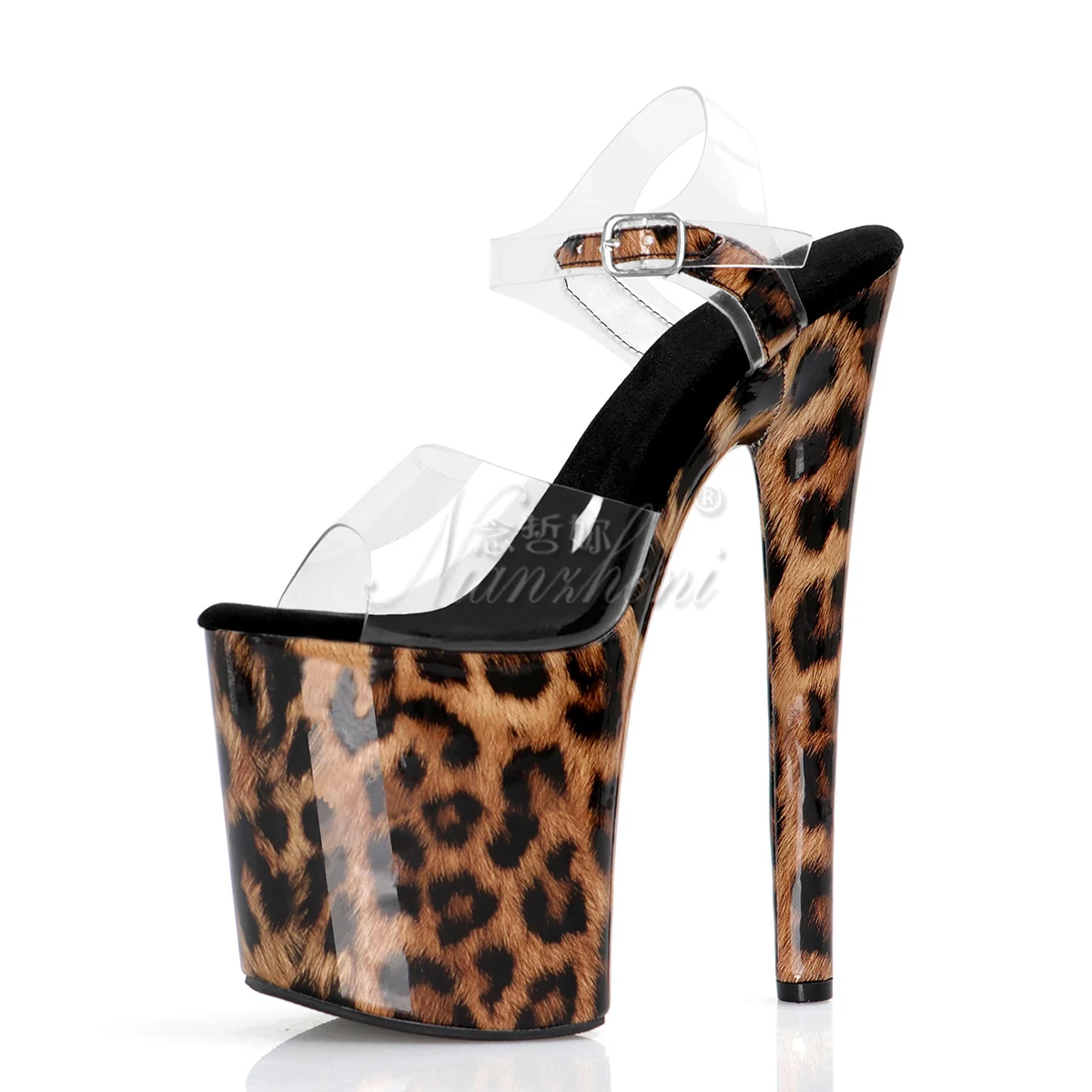 Exotic 20cm Thin Heels Strip Pole Dance 8Inch Peep Toe Pole Dance Platform sandals leopard heel Sexy Fetish Women\'s Retro Models