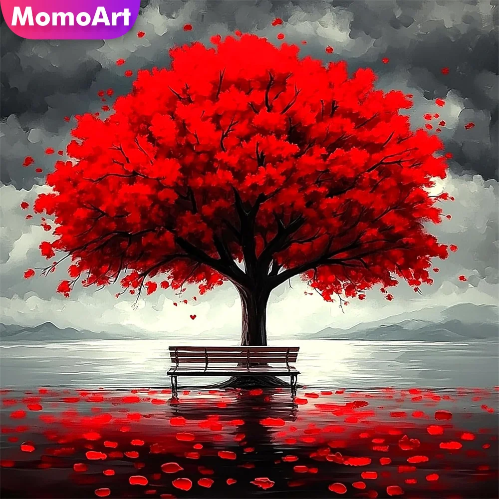 Momoart Full Square Round Diamond Mosaic Landscape 5D Painting Tree Acrylic Craft Supplies Cross Stitch Embroidery Home Decor