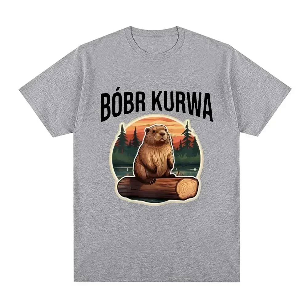 Bober Kurwa Bobr T-shirt Funny Meme Graphic Men\'s Women Fashion Hip Hop Short Sleeve Loose T-shirts  Comfort T Shirt