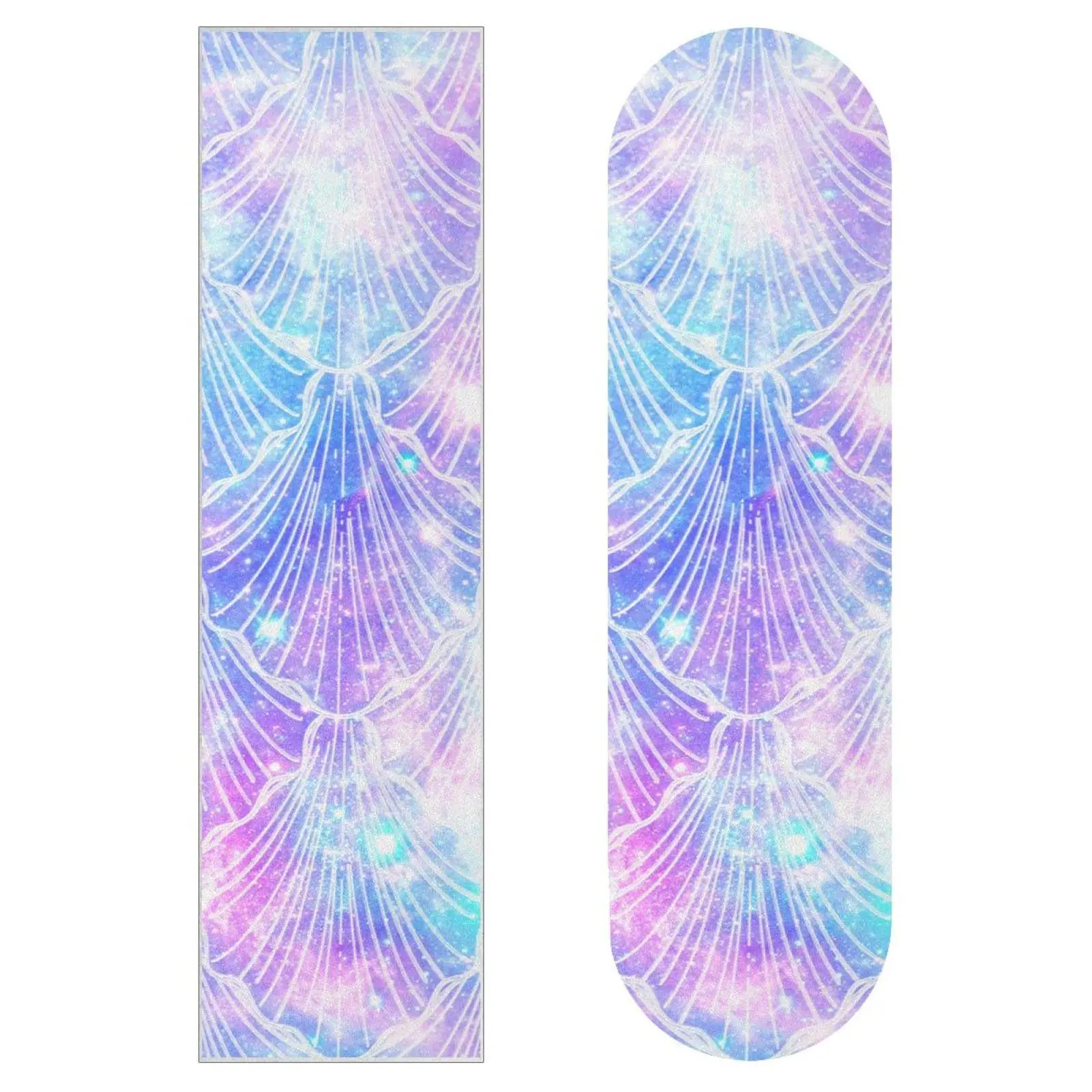 Skateboard Grip Tape Sheet Mermaid Scale Print Sandpaper for Rollerboard Longboard Griptape Bubble Free Griptape for Rollerboard