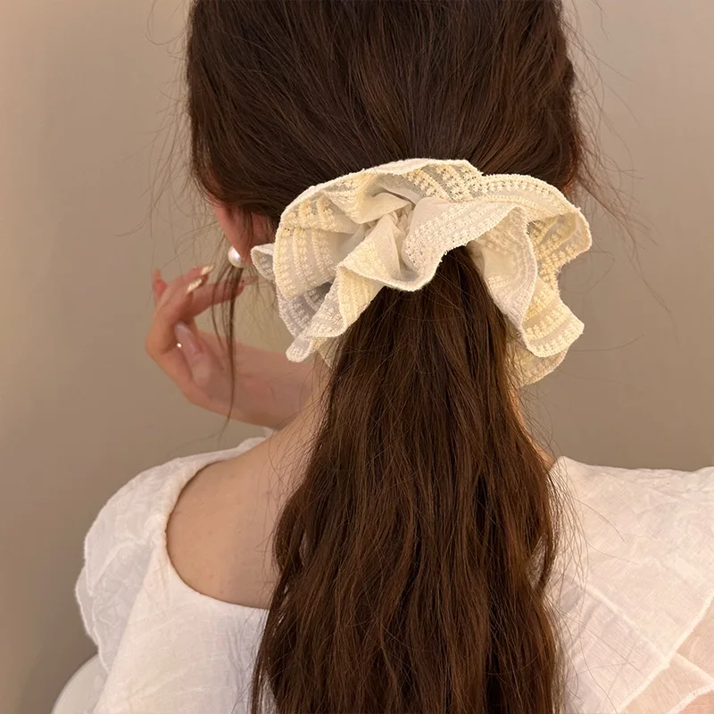 Very large korean hair accessories bands elastic scrunchie for women girl rubber ties big fascinators elegant Headdress new 2024