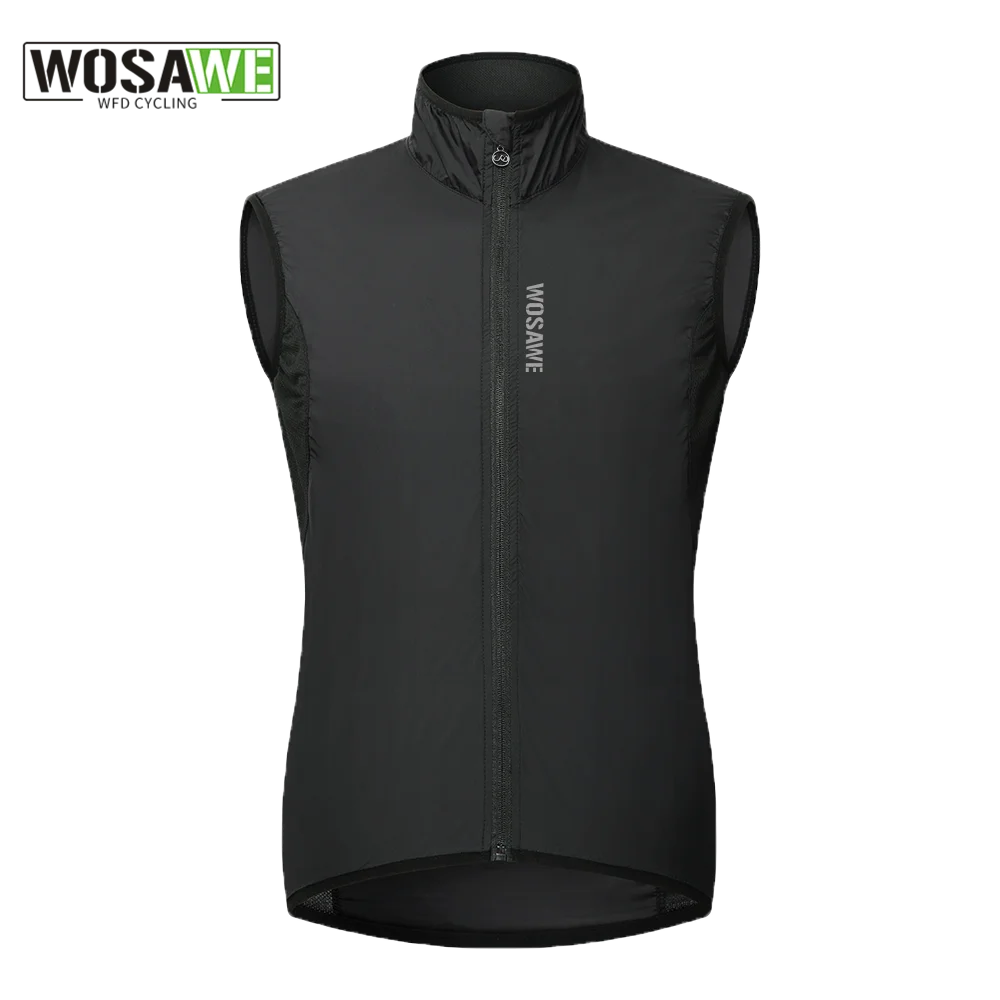 WOSAWE Men's Cycling Vest MTB Bike Short Wind Cutter Windbreaker Sleeveless Bike Jacket Lightweight Breathable Waterproof Vest