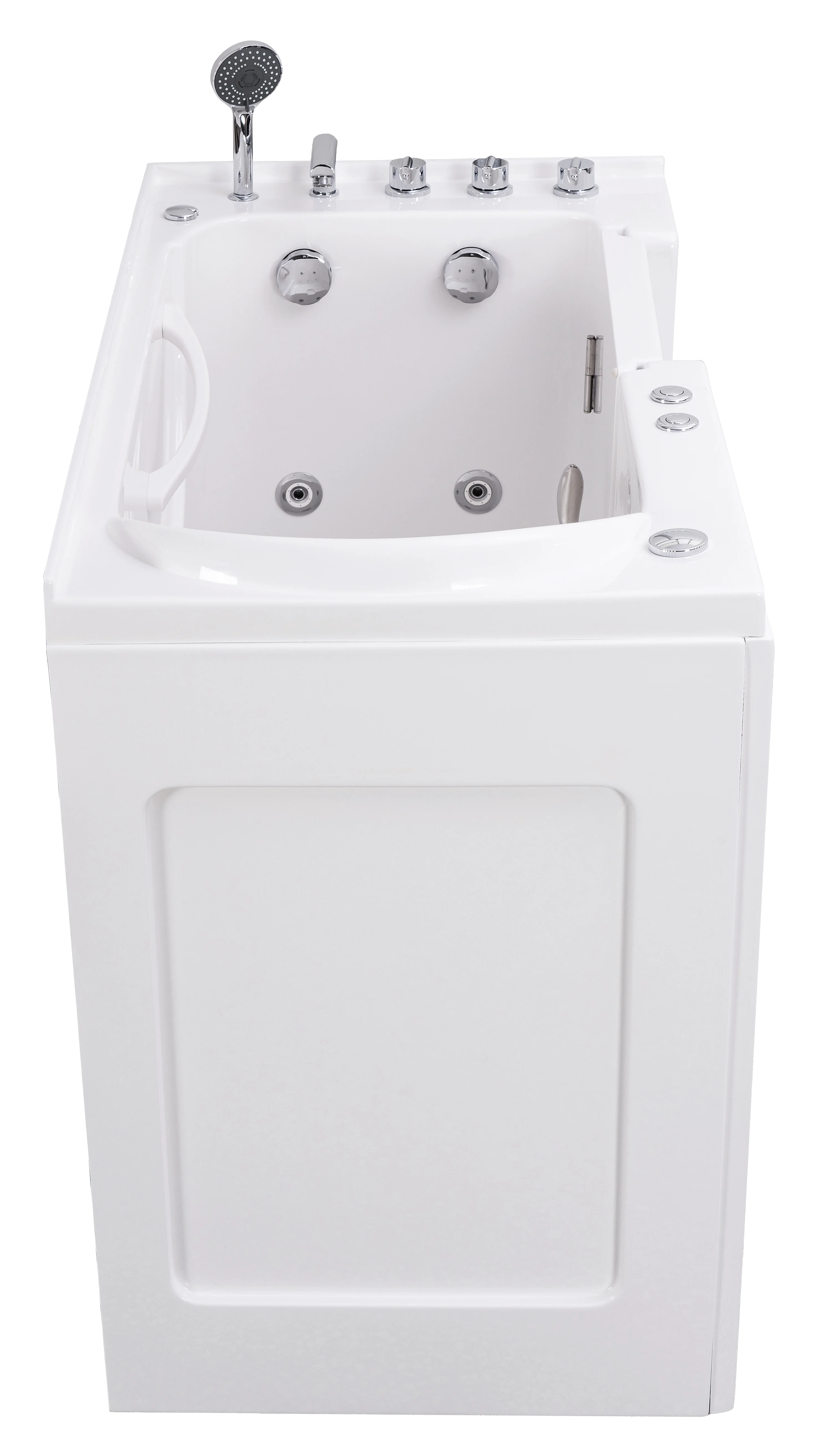 Acrylic Freestanding Walk In Spa Tub Modern Soaking Bathtub For Seniors 1.5m White 1-2 People Whirlpool Air Massage 3 Years Warr