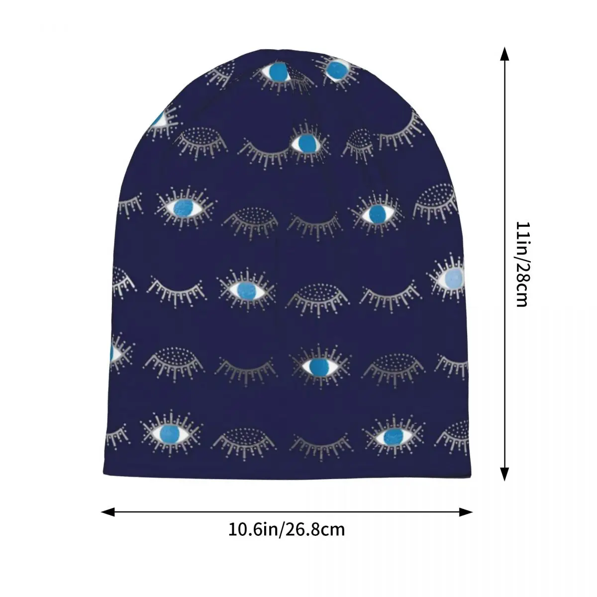 Eyelashs Print Beanie Hats Blue Evil Eye Bonnet Hats Female Male Y2K Cool Outdoor Knit Hat Spring Printed Thermal Elastic Caps