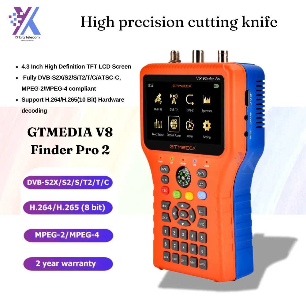 

GTMEDIA V8 PRO 2 Signal Finder DVB-S2X/S2/S/T2/T/C AHD H.265 Meter Satellite 100% Original