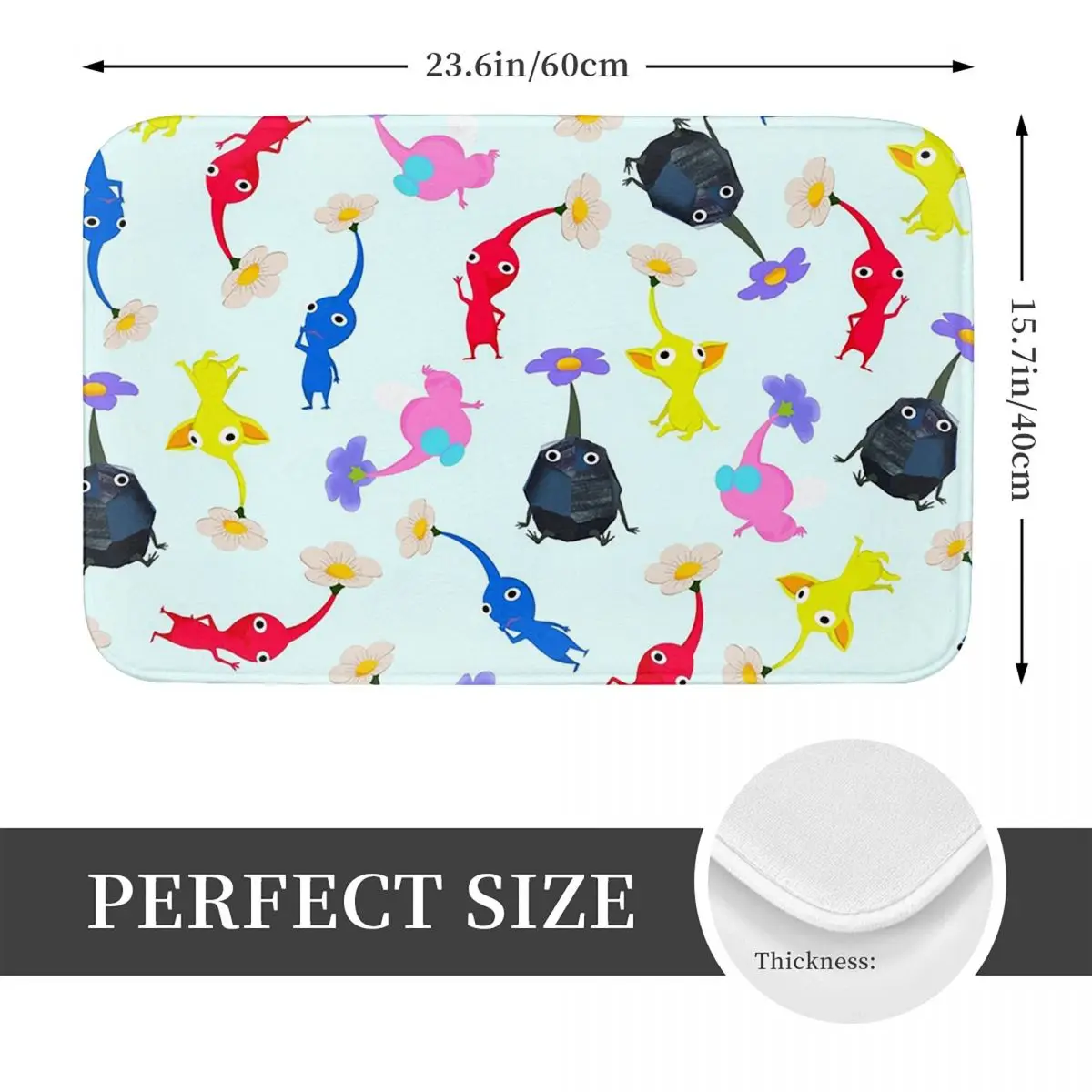 Pikmin Non-slip Doormat Floor Mat Cushion Carpet Rug for Kitchen Entrance Home Bedroom Footpad Mats